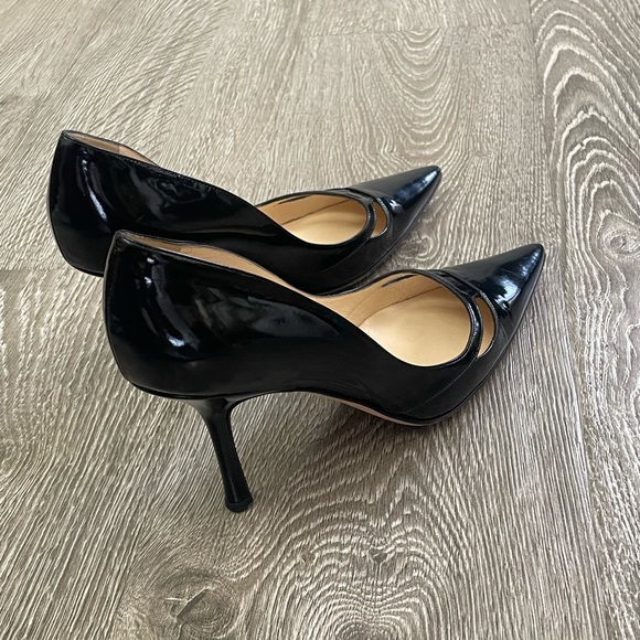 Jimmy Choo Black Stiletto Heels Classic Pumps Size 38.5 Shoes